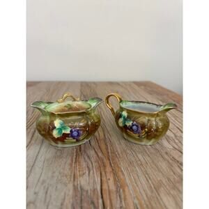 Gold China Sugar & Creamer set made in Japan